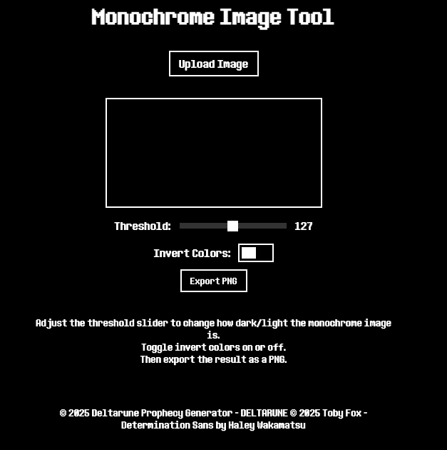 Deltarune Prophecy Generator monochrome tool